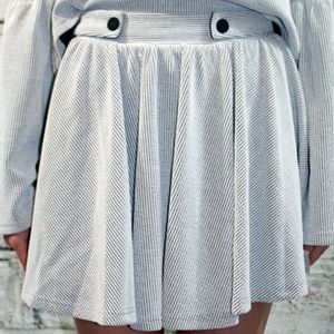Light Grey Knit Cirlce Skirt